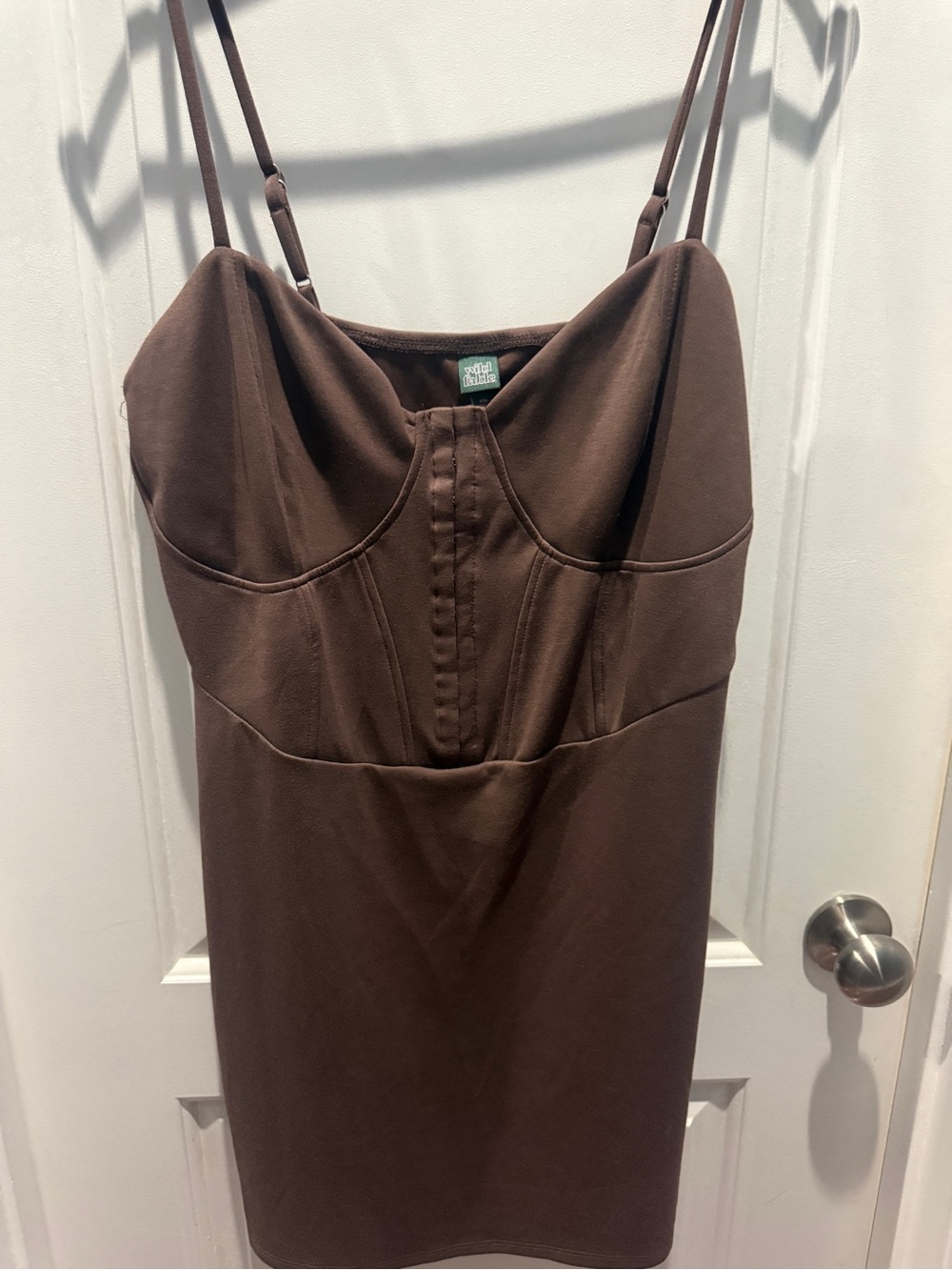 Brown Spaghetti Strap Bustier Dress
